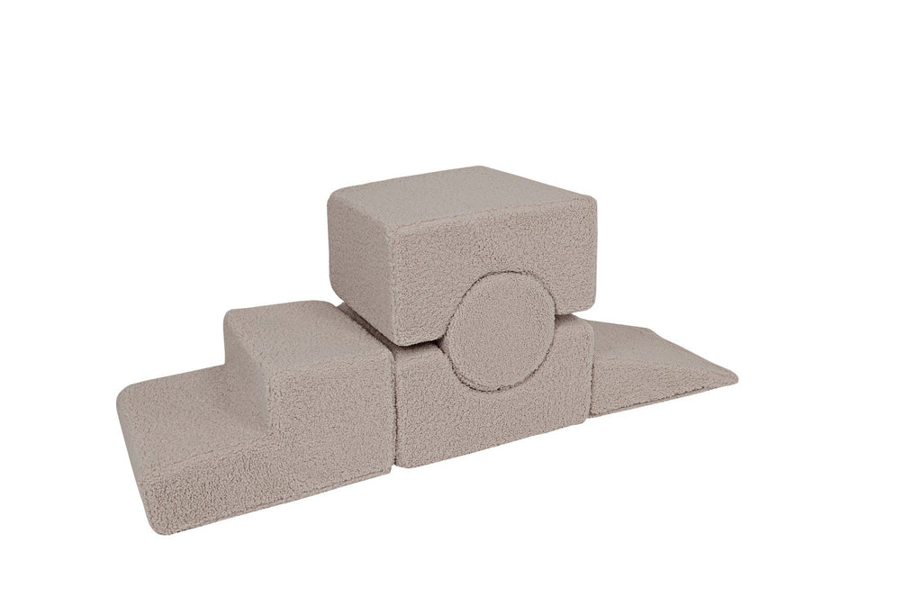 3. Gray MeowBaby Bearly Shape Set with 5 elements arranged in a linear formation on a white background