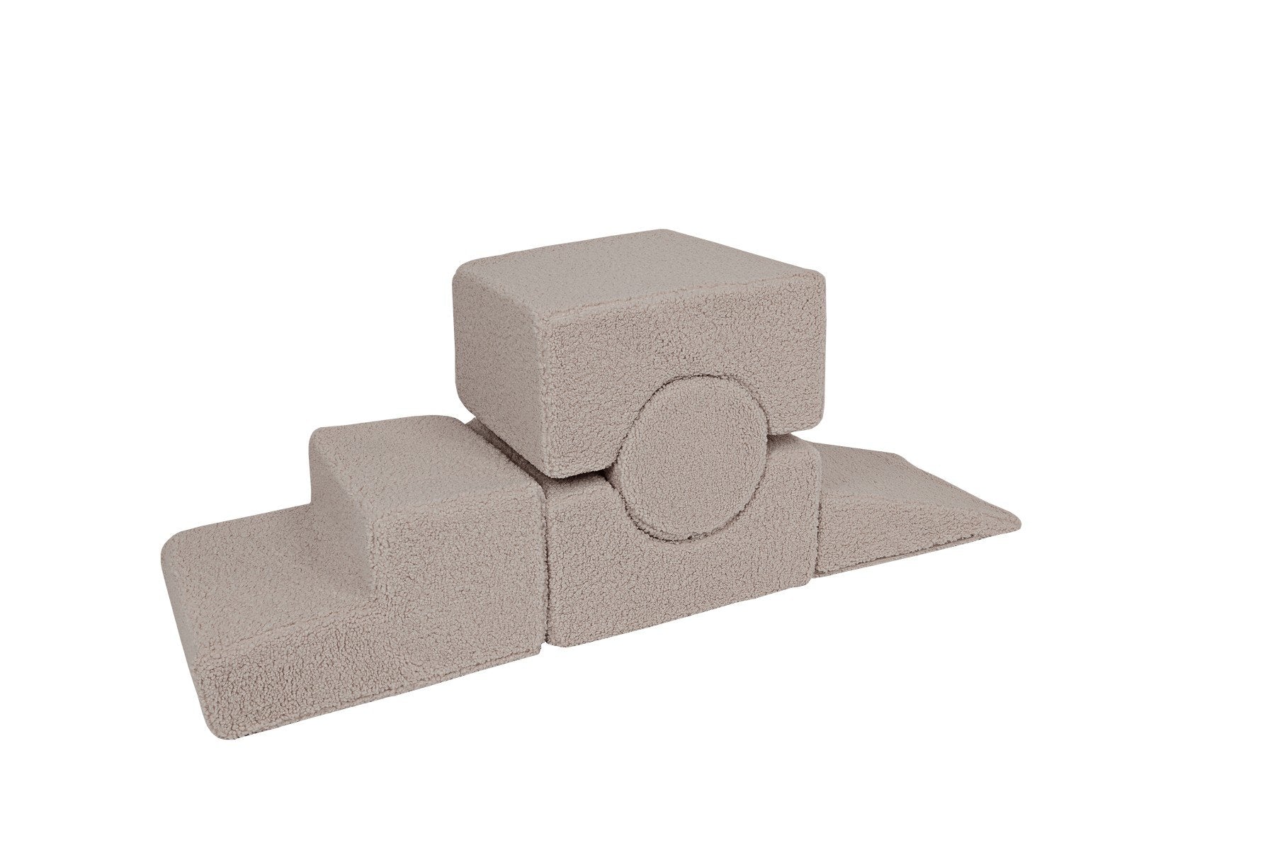 3. Gray MeowBaby Bearly Shape Set with 5 elements arranged in a linear formation on a white background