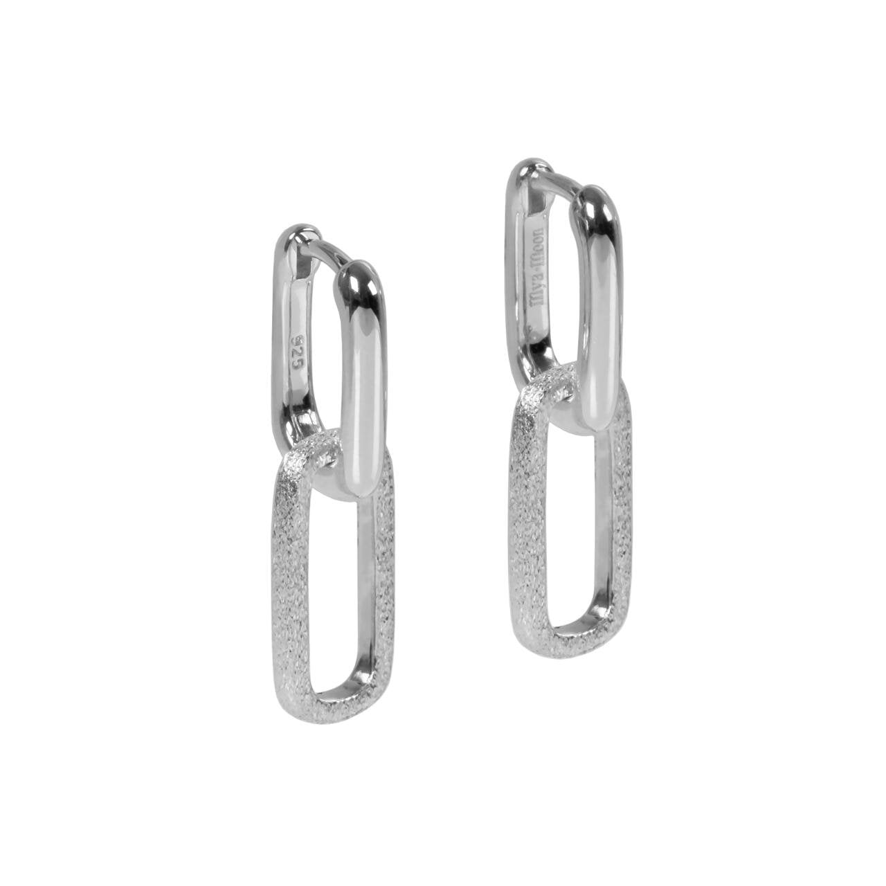 2. MyaMoon Metropolitan Earrings in rhodium plating, featuring a sleek 27 mm length and minimalist design
