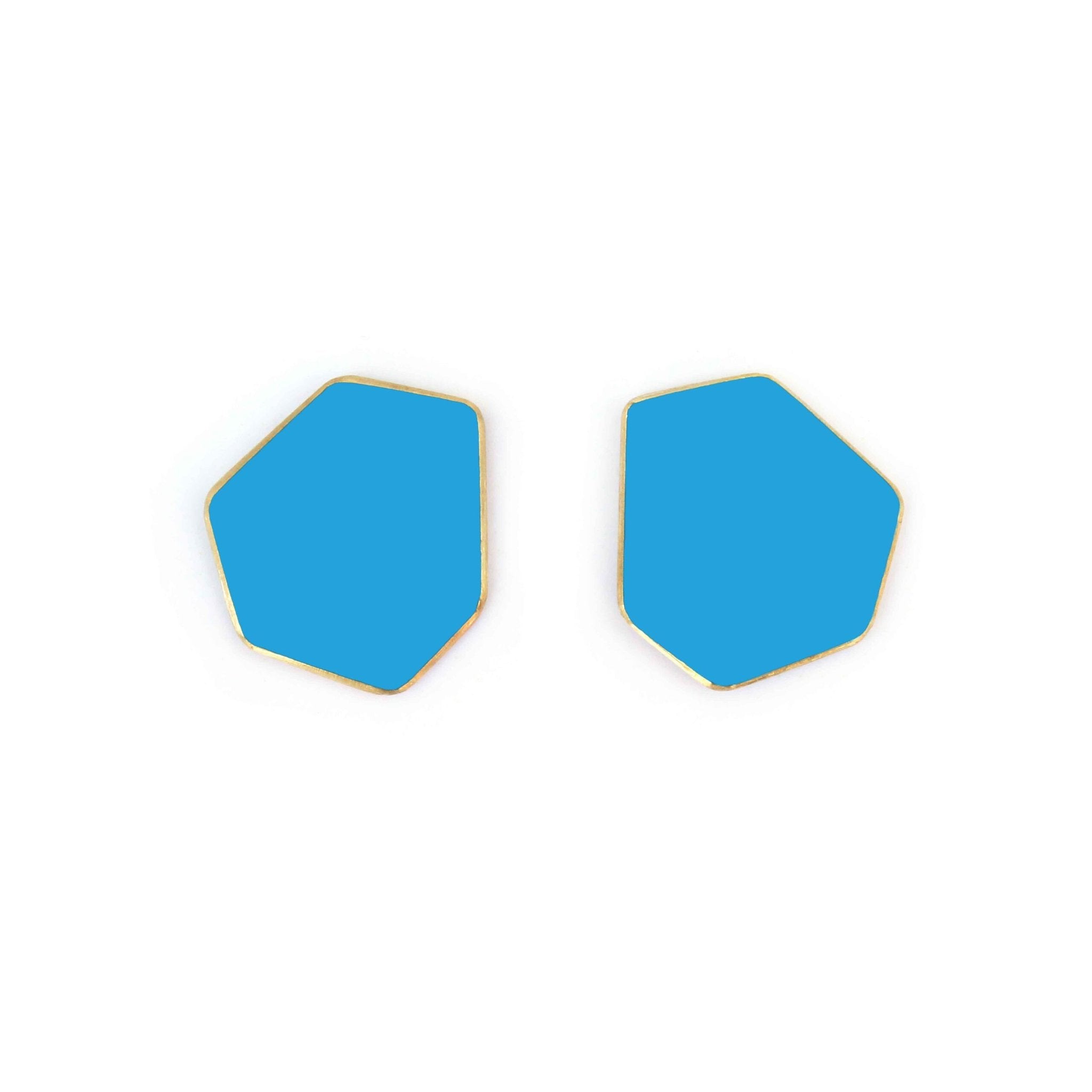 10. Lisa Kroeber Jewellery MINI earrings in bright blue, studio shot