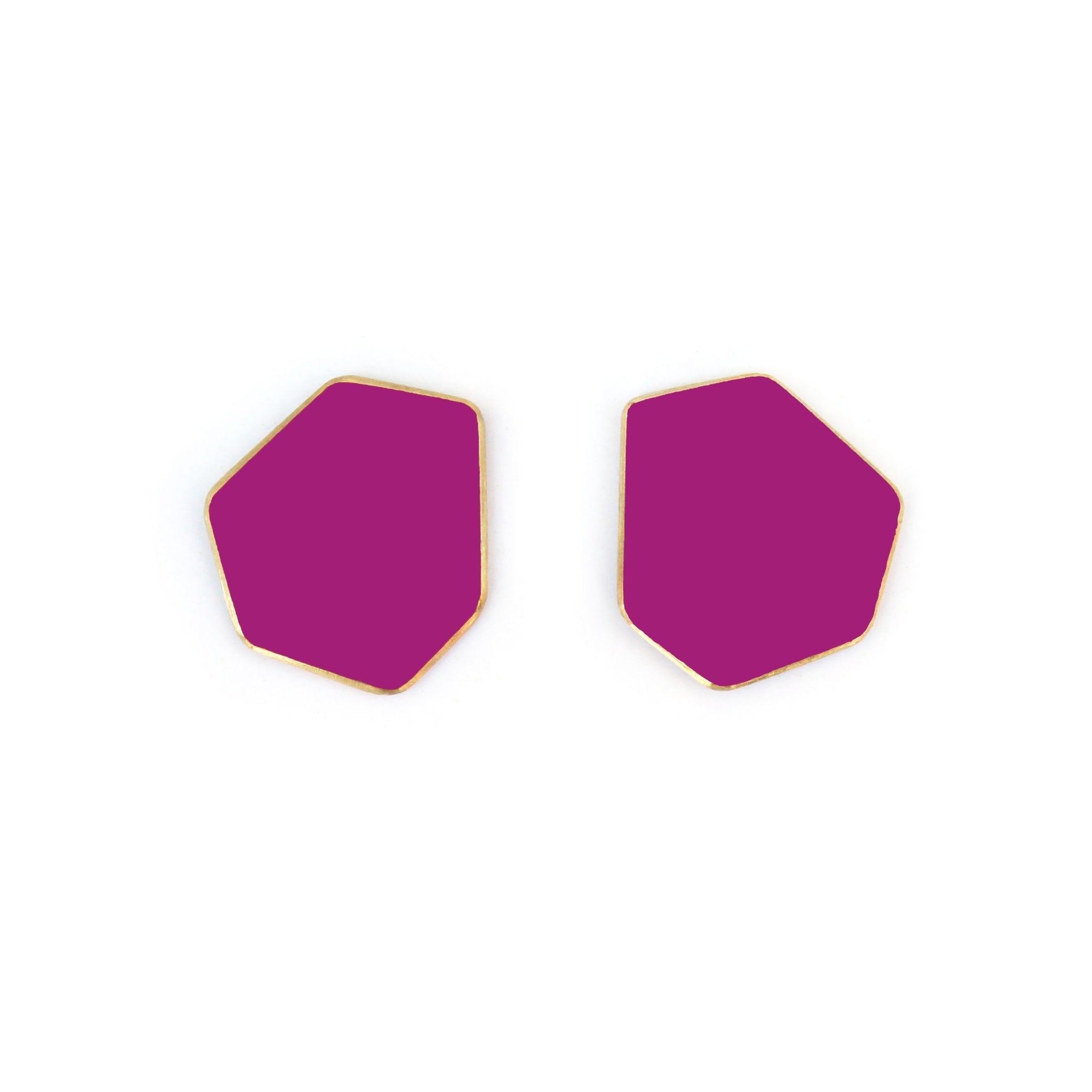 3. Lisa Kroeber Jewellery MINI earrings in Caiman Purple, studio shot