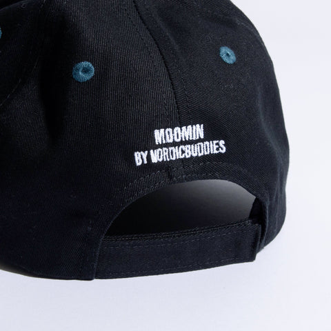 2. Back view of Moomin Adventure Kids Cap showing adjustable strap and Moomin by NordicBuddies branding