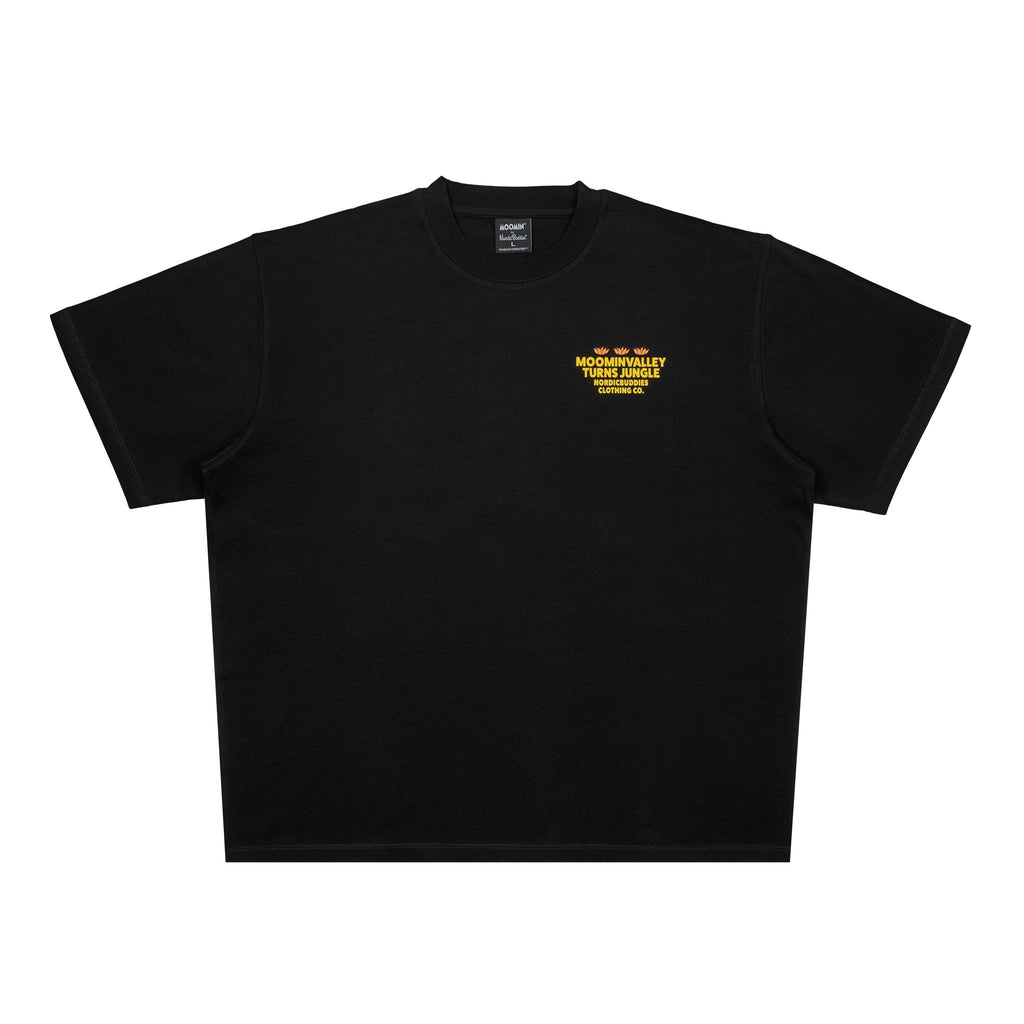 5. Studio shot of Moomin Jungle t-shirt showing front logo design