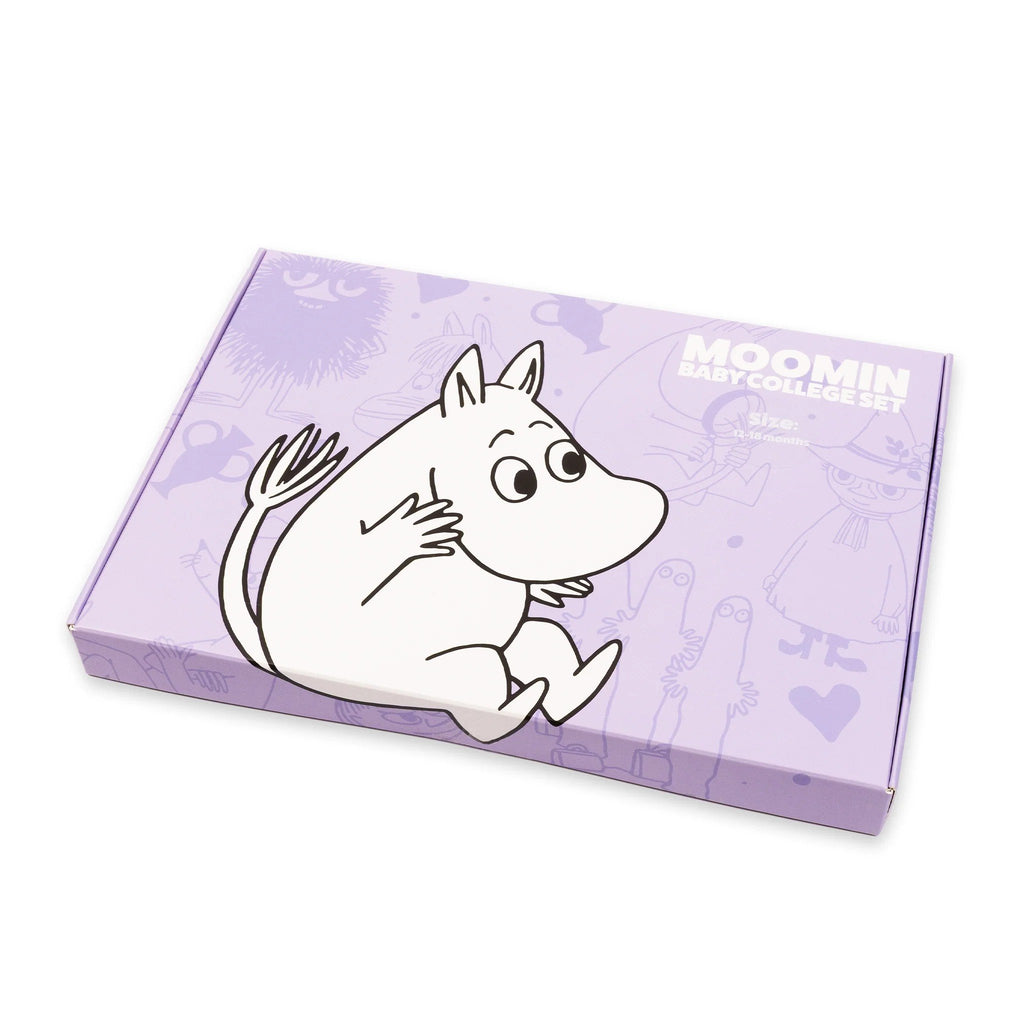 4. Purple gift box with Moomintroll illustration for kids college set packaging