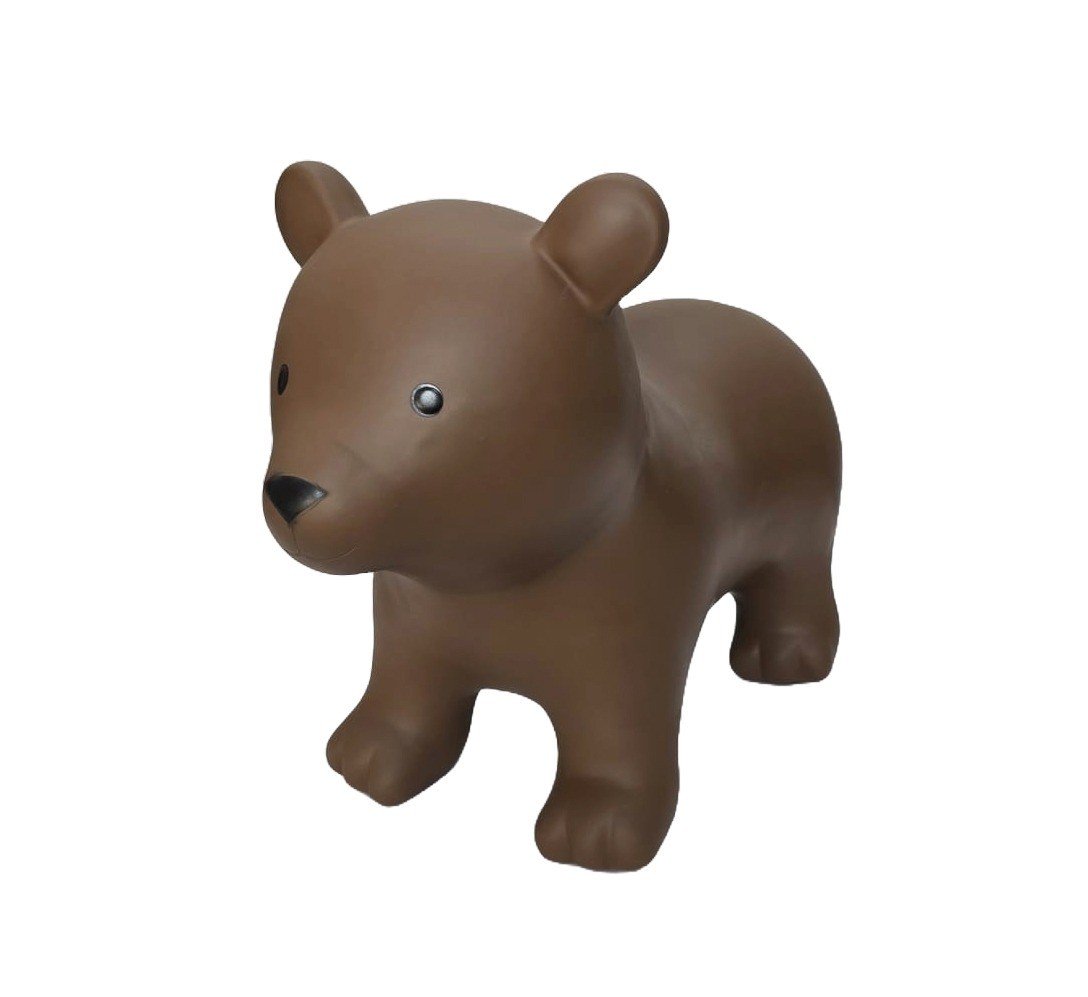 3. Studio shot of Gerardo's Toys brown bear hopper toy made from non-slip material