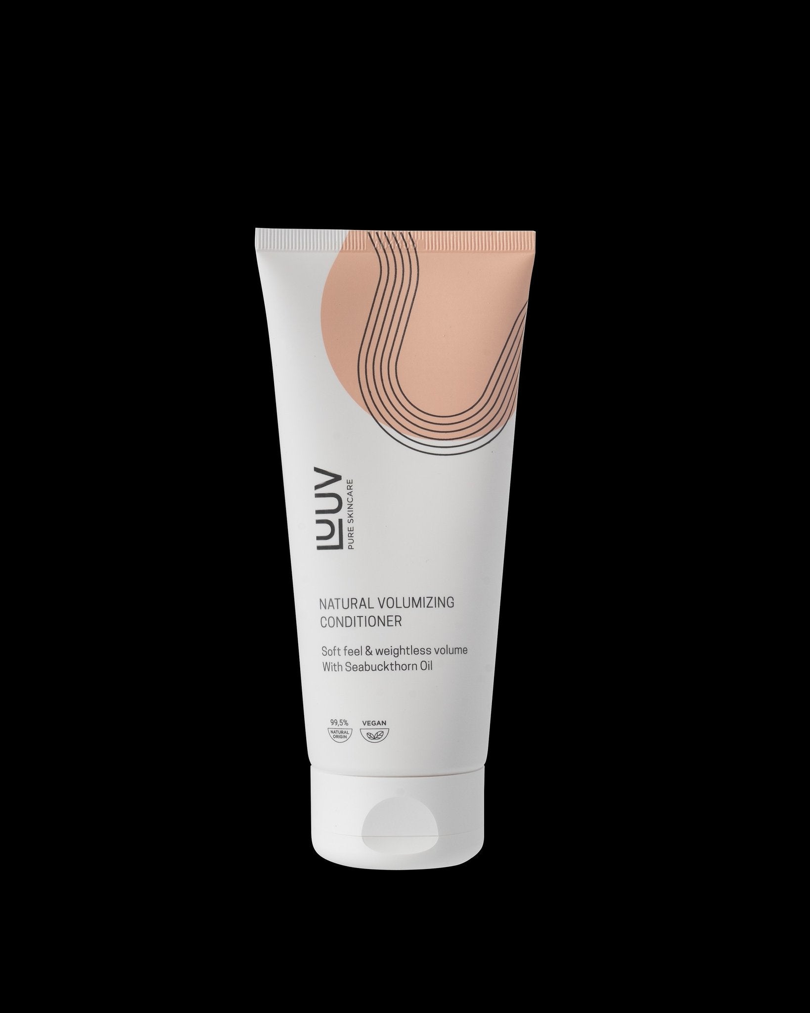 2. LUUV Natural Sea Buckthorn Conditioner 200ml in studio with black background