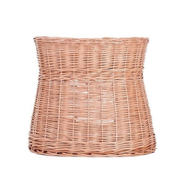 3. Back view of natural wicker cat house showing woven texture