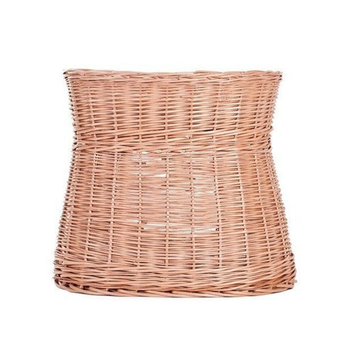 3. Back view of natural wicker cat house showing woven texture