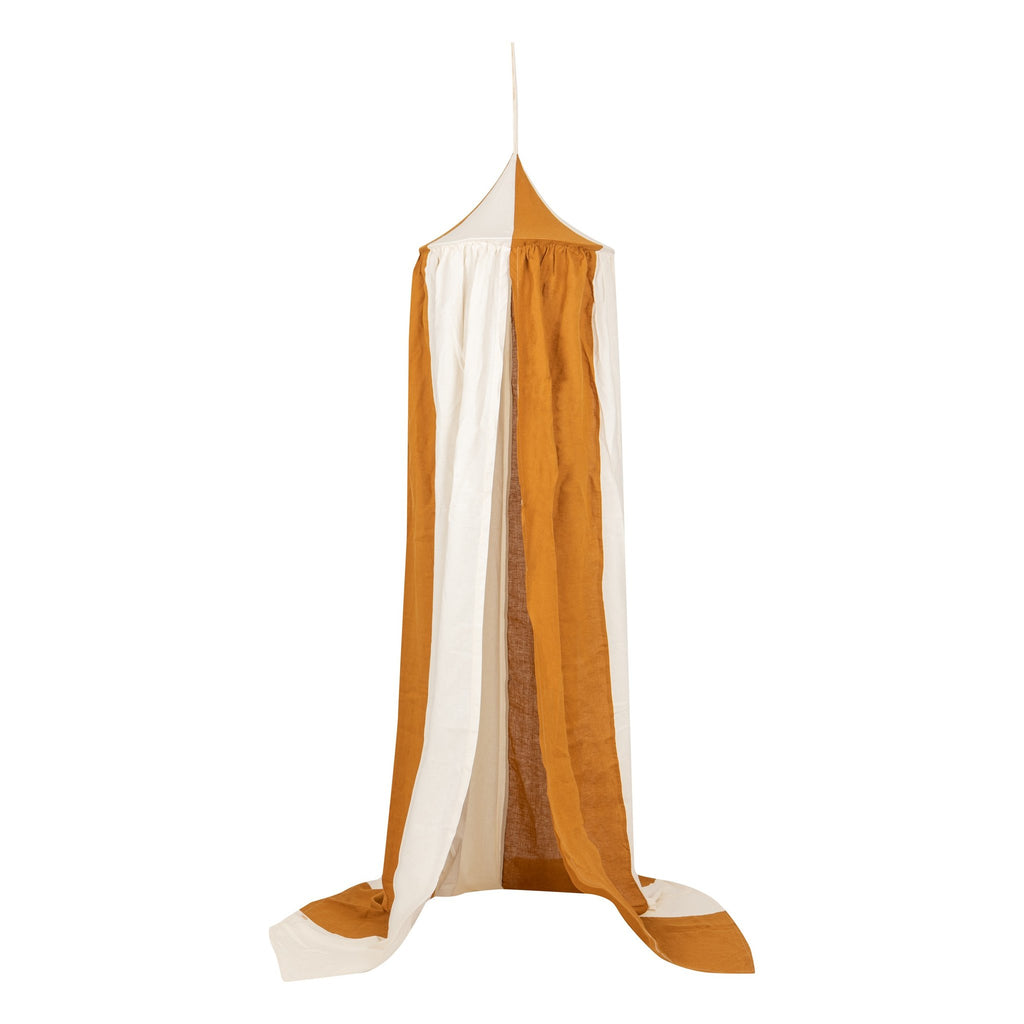 8. Studio shot of caramel and cream canopy with clean white background