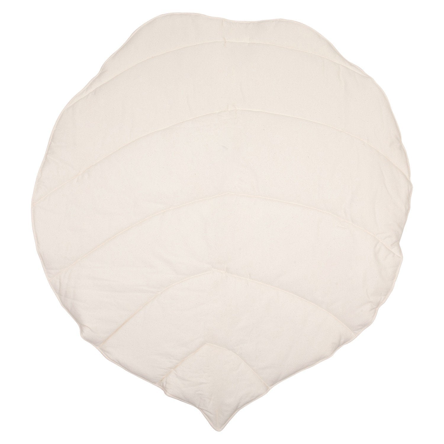 6. Studio shot of sand-colored leaf playmat showing quilted texture
