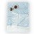 4. Flat lay of blue Patulove bamboo towel for kids with white fringe and floral sunglasses on top