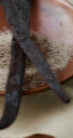 3. Close-up of vanilla pods and ground vanilla illustrating sweet notes in perfume