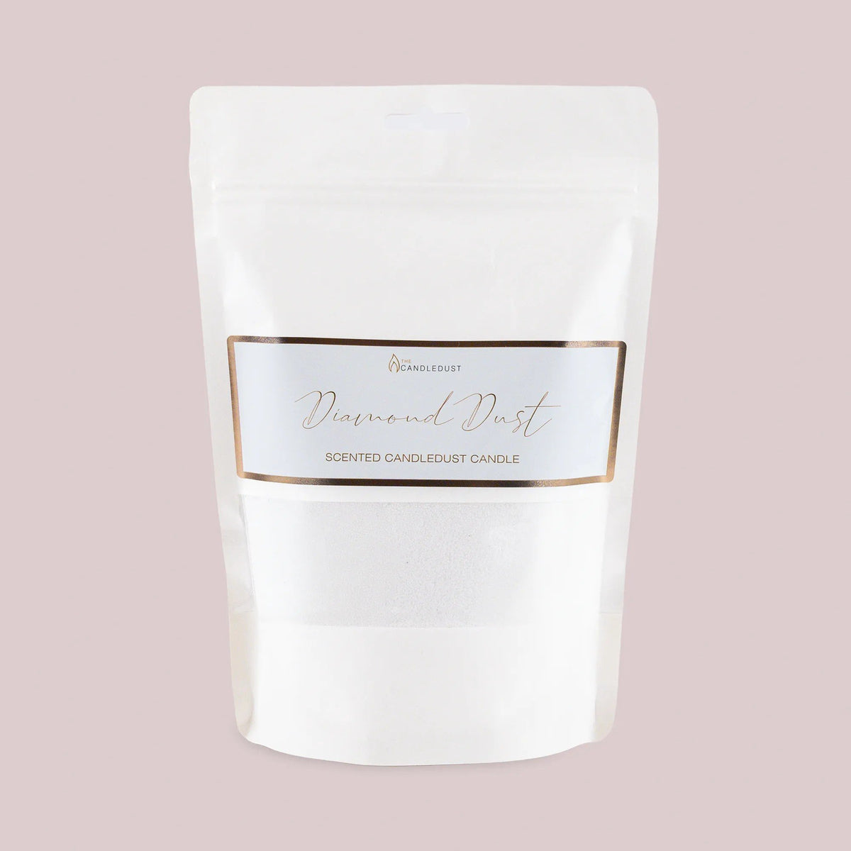 2. Candledust Diamond Dust scented candle refill kit in white packaging with elegant label on pink background