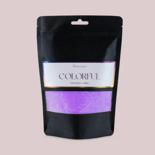 3. Candledust unscented amethyst candle refill kit in black packaging with colorful label