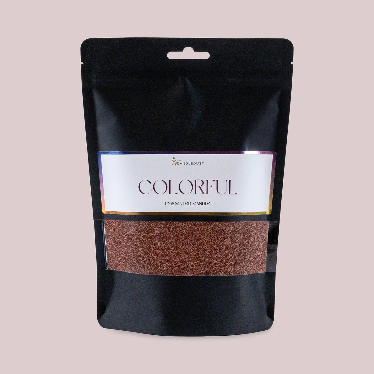 1. Candledust unscented pecan powdered candle refill kit in black packaging with colorful label on light background