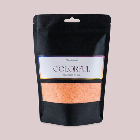2. Candledust unscented peach candle refill kit in black packaging with colorful label