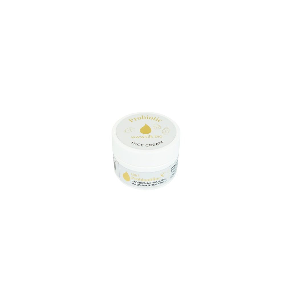 5. Tilk! Probiotic Face Cream jar with label, 50ml, studio setting