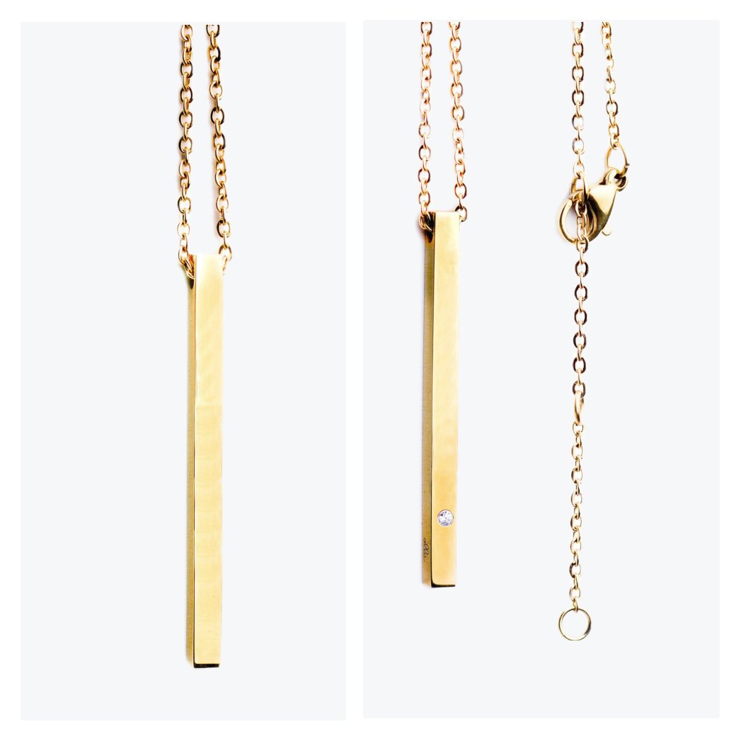 2. Olla gold necklace with pendant, featuring elegant finish and durable chain, studio shot