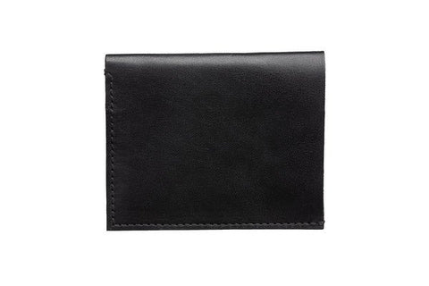 4. Black leather wallet shown closed on white background