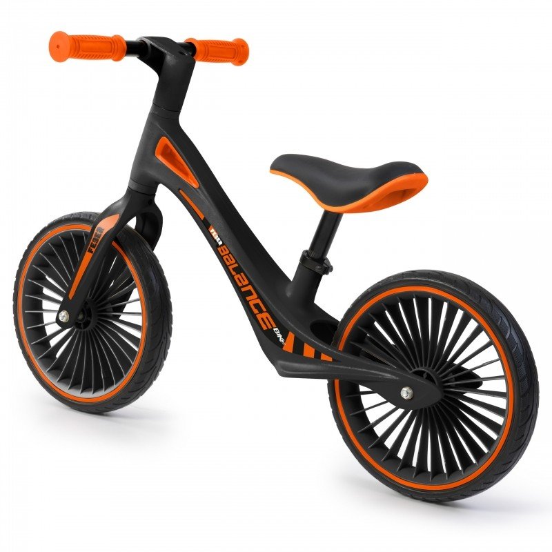 2. Angled view of Feber balance bike highlighting frame and wheel design on white background