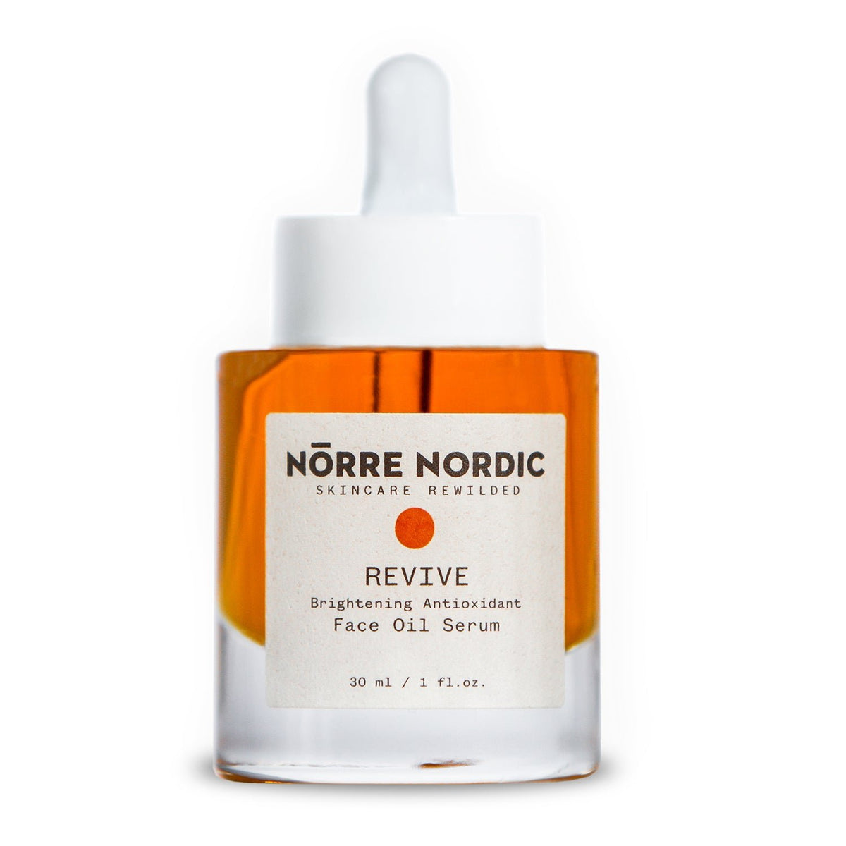 5. Studio image of Nörre Nordic REVIVE Brightening Antioxidant Face Oil Serum bottle, 30 ml