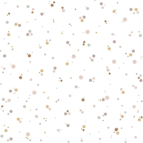3. Close-up of Dekornik Simple Dots Minimini wallpaper in cinnamon and powder pink on warm beige background