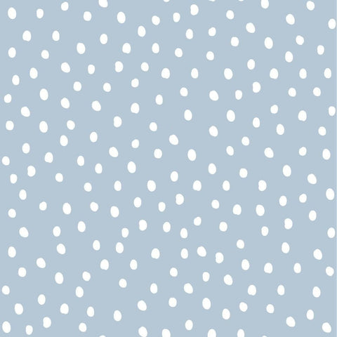 3. Close-up of Dekornik's light blue wallpaper with white irregular dots pattern