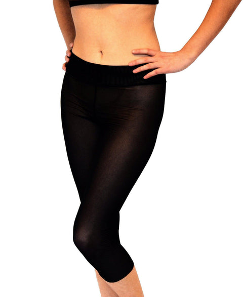 2. Women's Smarttan tan-through black leggings in studio, showcasing quick-drying fabric