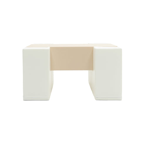 3. Front view of IGLU beige soft play balance bridge in studio lighting