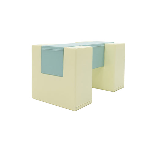 3. Side view of IGLU Soft Play Balance Bridge in light pastel colors highlighting structure