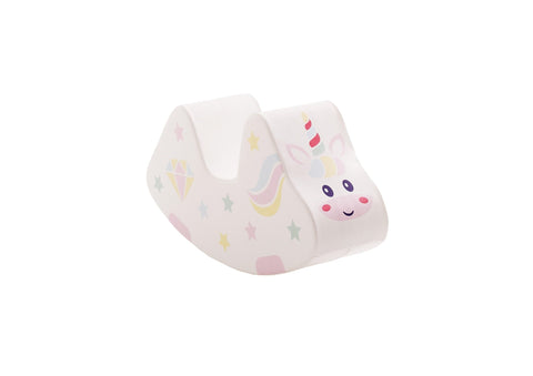 2. IGLU soft play unicorn ride-on toy with colorful star and rainbow design on white background