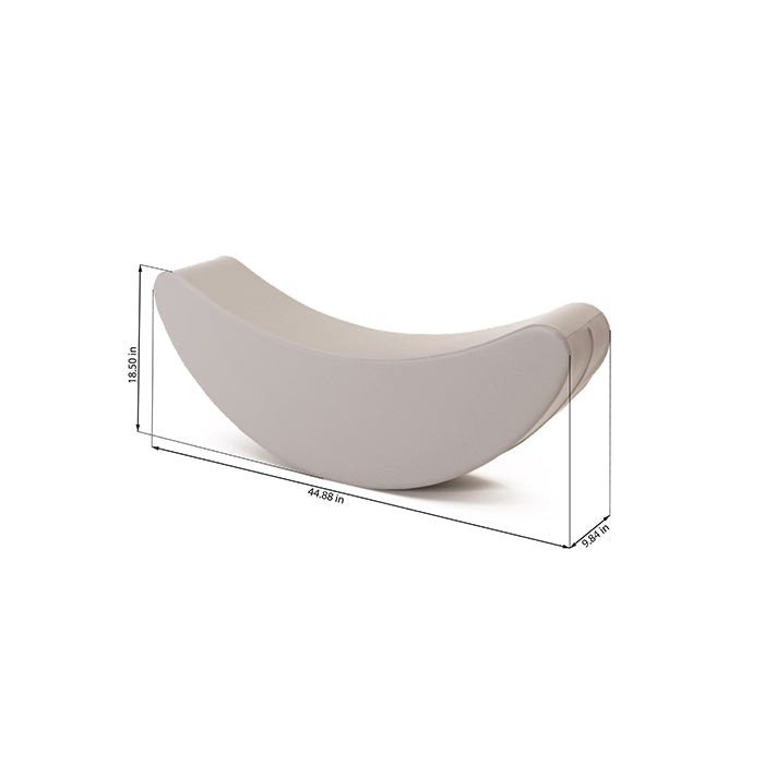 3. Grey banana-shaped rocking toy with dimensions shown in meters
