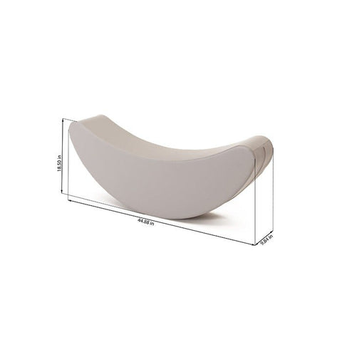 3. Grey banana-shaped rocking toy with dimensions shown in meters