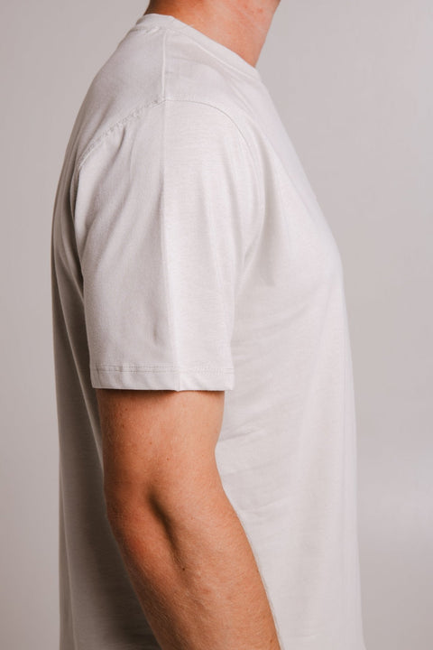 4. Men's grey Tiger T-shirt by Sossu, close-up of embroidered tiger design