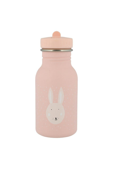 2. Pink stainless steel bottle with bunny face design and easy-open cap, suitable for kids