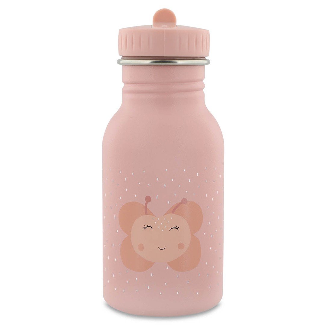 1. Pink stainless steel bottle with butterfly design and easy-open cap, perfect for kids