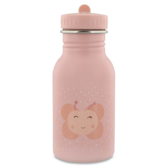 1. Pink stainless steel bottle with butterfly design and easy-open cap, perfect for kids