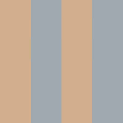 2. Close-up of Dekornik's blue and cappuccino striped wallpaper, showcasing the muted color combination ideal for minimalist interiors