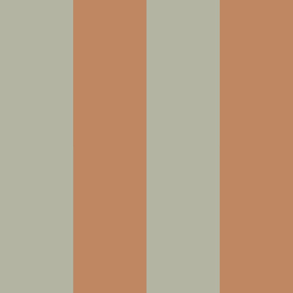 2. Close-up of Dekornik's green and brown striped wallpaper pattern, showcasing muted green and cappuccino stripes on a matte paper surface