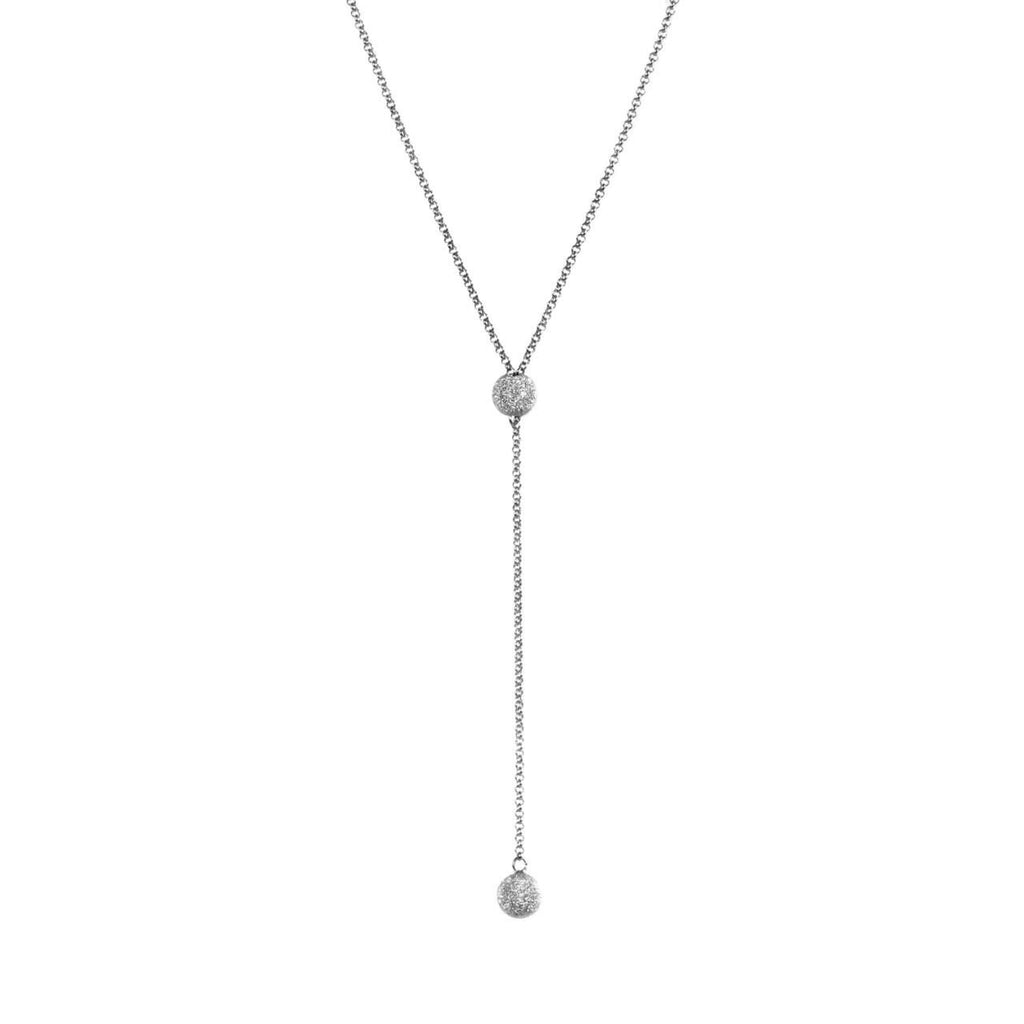 3. MyaMoon Sugarball Necklace in silver rhodium with sugarball pendant, studio shot