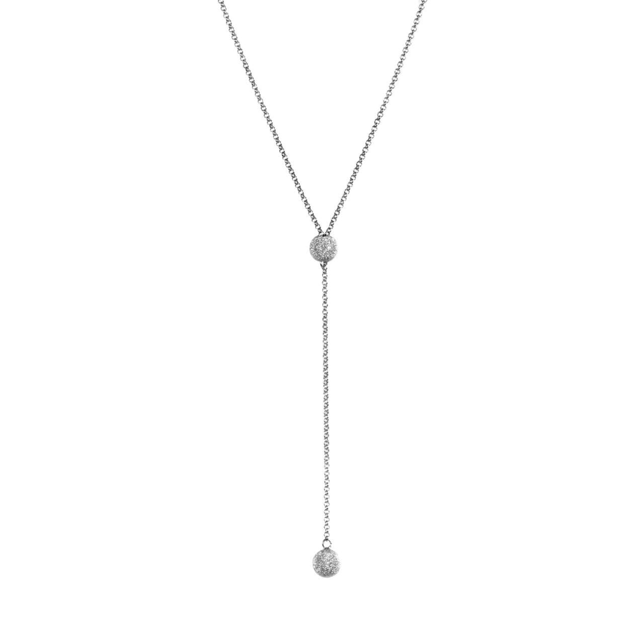 3. MyaMoon Sugarball Necklace in silver rhodium with sugarball pendant, studio shot