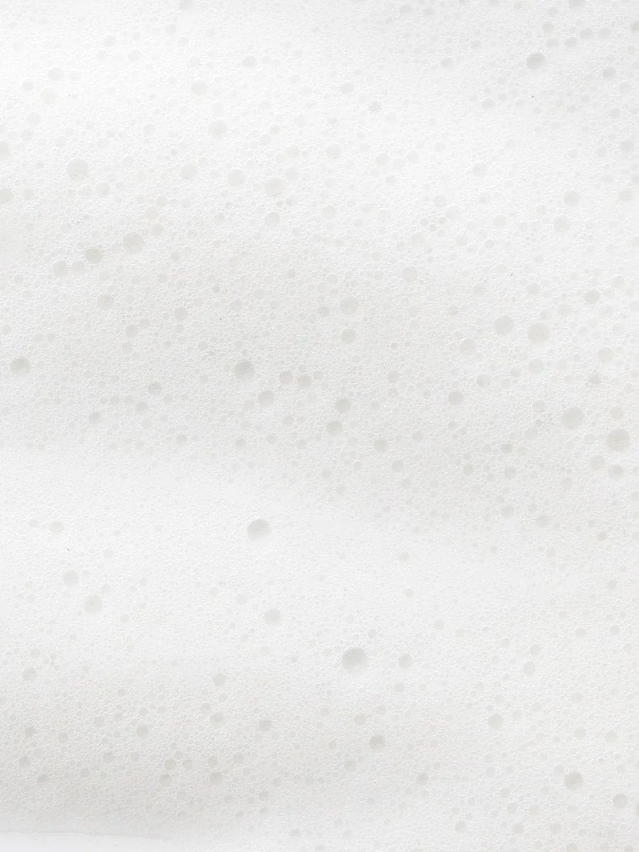 4. Close-up of foamy texture from Magrada Organic Cosmetics rhubarb shampoo