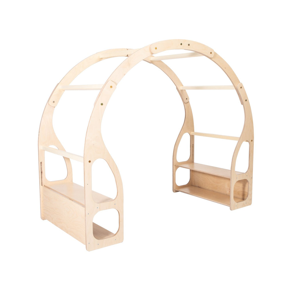 9. Studio shot of Montessori play stand made from birch plywood with no accessories
