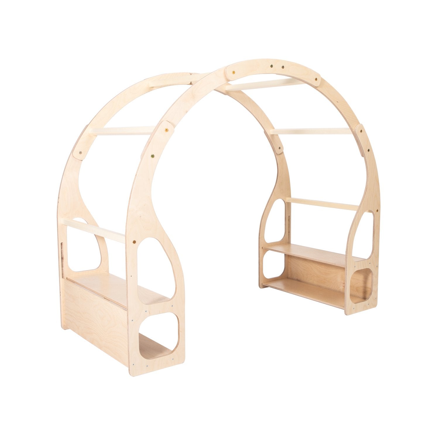 9. Studio shot of Montessori play stand made from birch plywood with no accessories