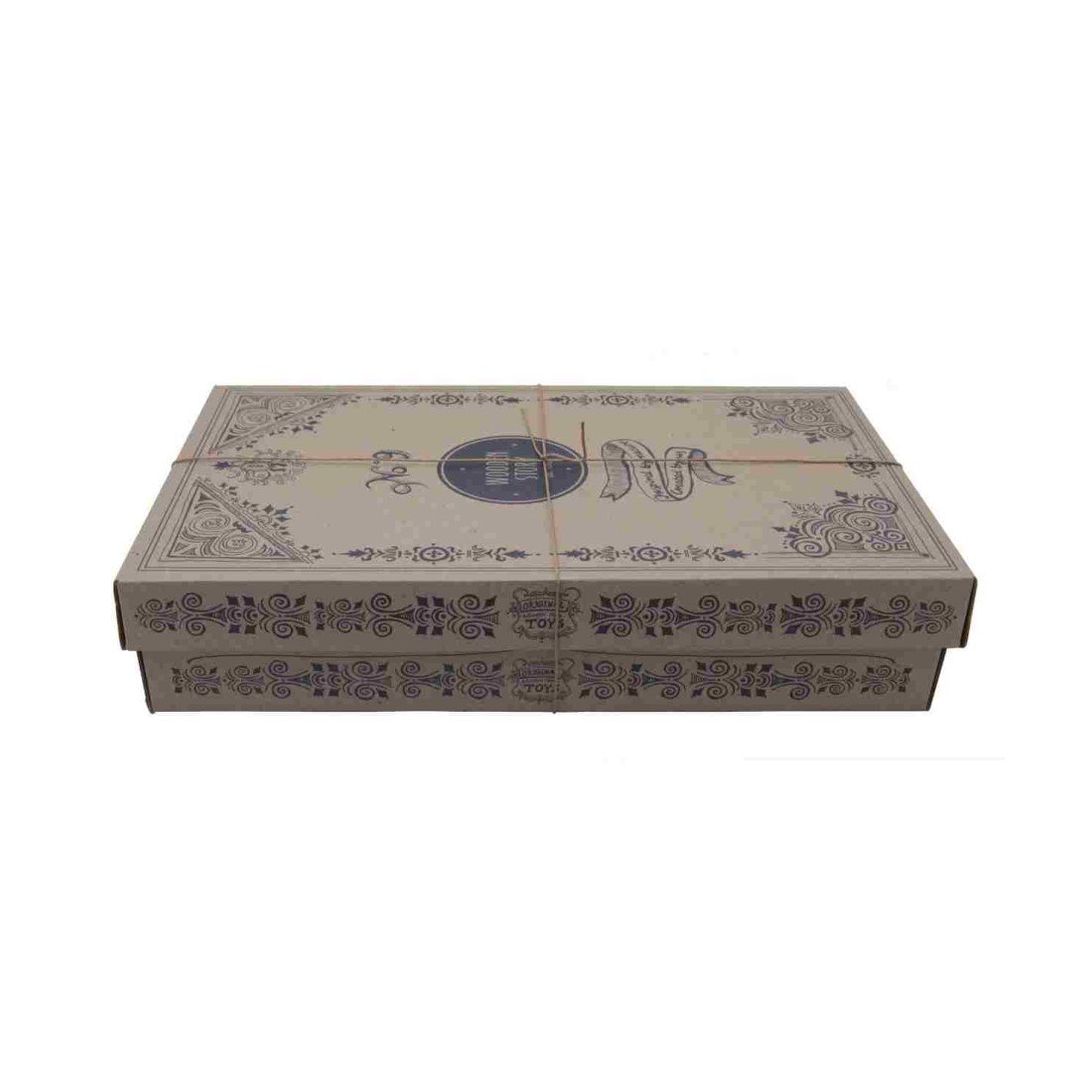 4. Decorative cardboard packaging for Wooden Story wooden blocks, featuring intricate designs and branding