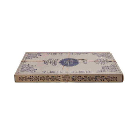 2. Decorative cardboard packaging for Wooden Story natural wooden blocks, featuring intricate designs and branding, eco-friendly and recyclable.