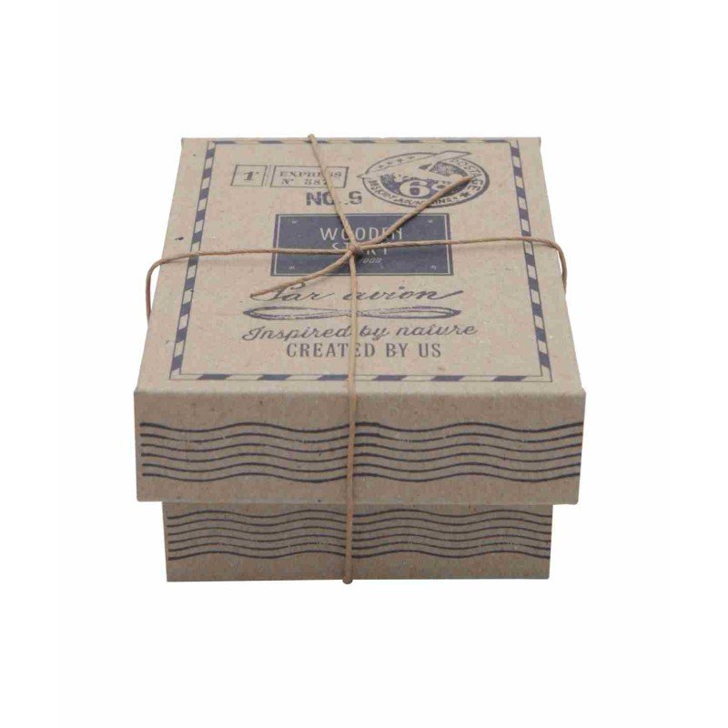 4. Closed cardboard packaging for Wooden Story toy car with vintage design
